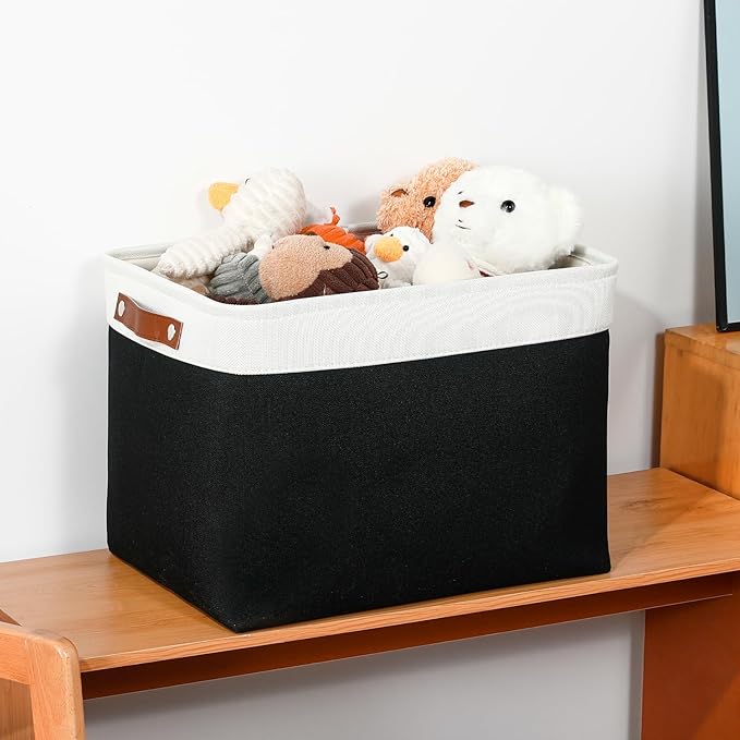 DULLEMELO Large Storage Baskets Fabric Storage Bins, Canvas Storage Basket - Image 6