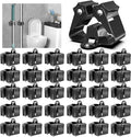 3-H Stainless Steel Broom Holder Wall Mount 30-Pack- Heavy Duty Mop Organizer by 3-H
