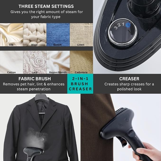 True & Tidy Heavy Duty Commercial Full Size Standing Garment Steamer - Image 3