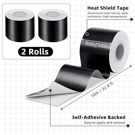 Zonon 2 Rolls Aluminum Foil Tape Heat Shield Tape Barrier Adhesive Reflective - Image 3