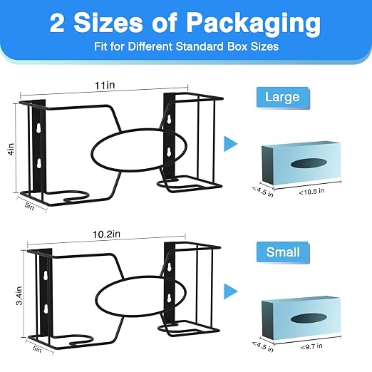 Glove Box Holder for Wall Mount, 2 Pack Disposable Glove Dispenser, Metal Box - Image 6
