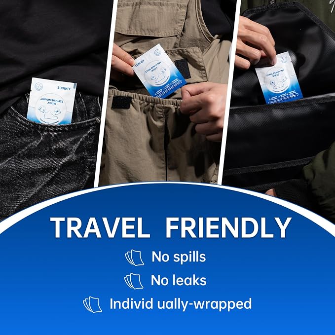 26-Pack Stain Remover Wipes, Portable Clothing Stain Remover Wipes, Instant - Image 5