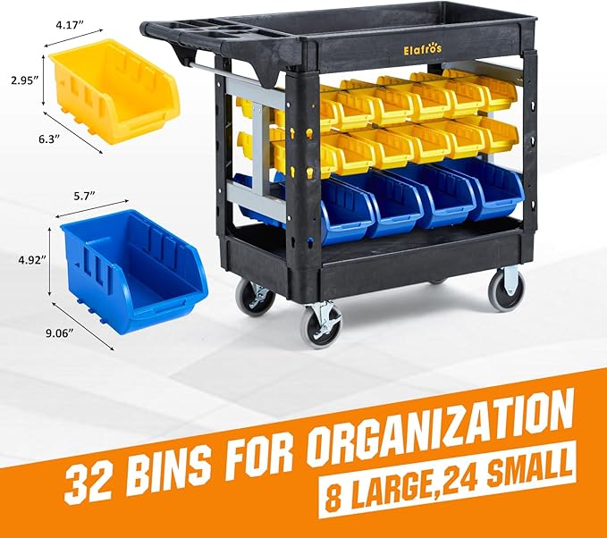 Elafros 2-Tier Utility Cart - Image 3