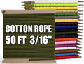 PerkHomy Cotton Rope 3/16" 50 ft Multi Purpose Utility Diamond Braided Cord by PerkHomy