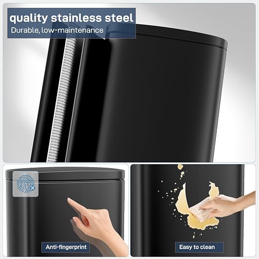 Arlopu 8 Gallon Step Trash Can, Stainless Steel Garbage Bin, Soft-Close Rubbish - Image 6