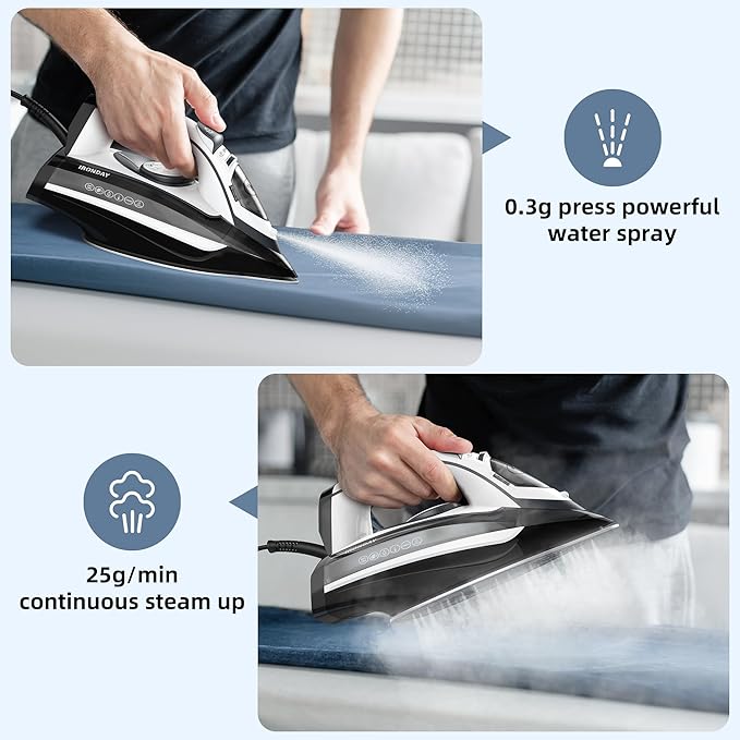 Steam Iron for Clothes Rapid Heating, 1700W Iron - Image 7
