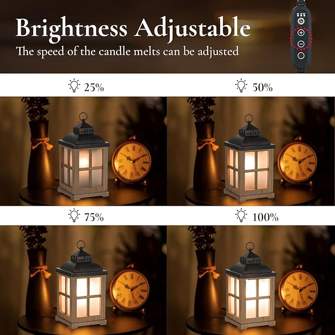 Wax Melt Warmer with Timer: Farmhouse Lantern Candle Warmer Electric Tart - Image 3