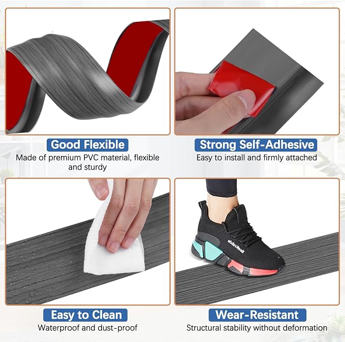 Vinyl Door Threshold Flooring Transition Strip Self Adhesive Carpet Edging Strip - Image 4