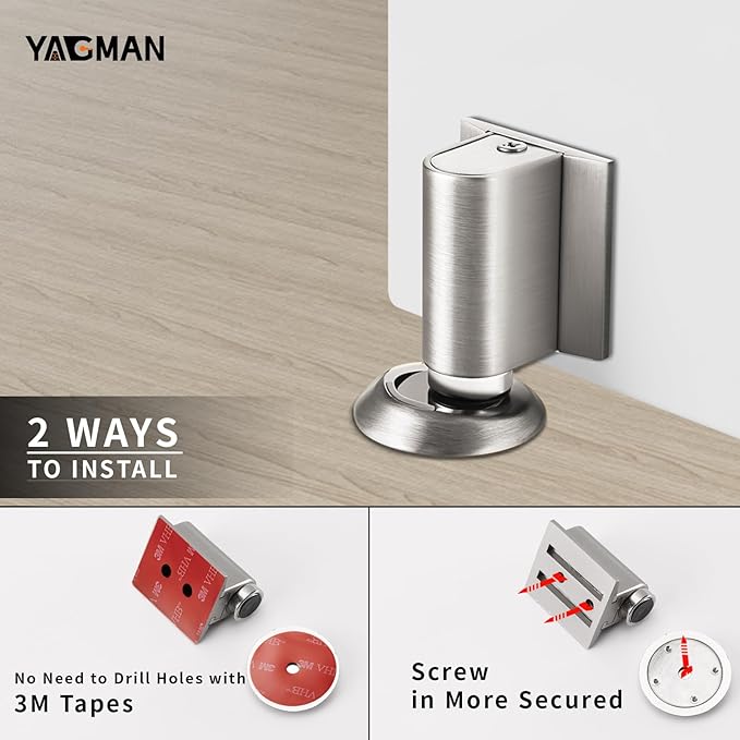 1 Pack Magnetic Door Stoppers Retractable Bottom of Door Holder No Drilling - Image 5