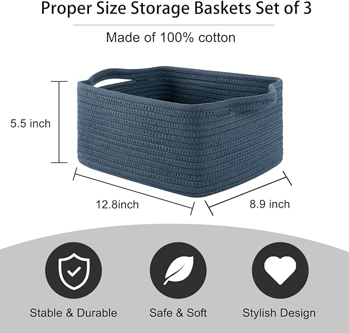 OIAHOMY Cotton Rope Woven Baskets - Image 3
