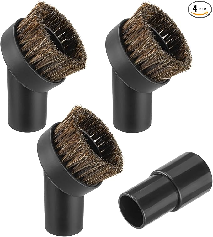 4 Pcs 25mm Horsehair Round Brush Vacuum Brush Attachment by AzmuthforSharkvacuum