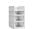 Proarea 4 Pack Stackable Plastic Storage Basket Closet Organizer Bin Foldable by Proarea