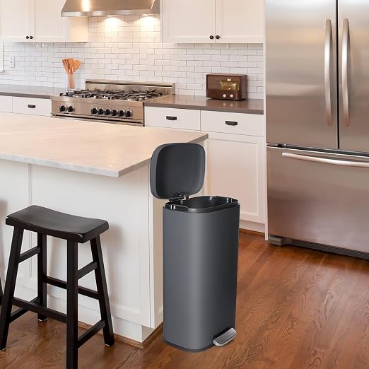 AthLike Trash Can, Stainless Steel Kitchen Garbage Can, Step Waste Bin - Image 5