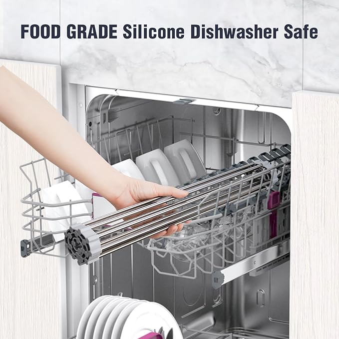 Tomorotec 17.7" x 12.5" Roll Up Dish Drying Rack Over Sink Drying Rack Sink - Image 6