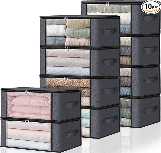 HomeHacks Storage 10-Pack Clothes Organizer Storage Bags Foldable Storage Box by HomeHacks