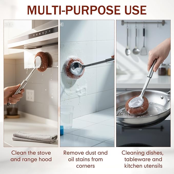 5 Pcs Copper Coated Scourers Copper Scrubbing Pads Scouring Pads 1 PC Steel - Image 5