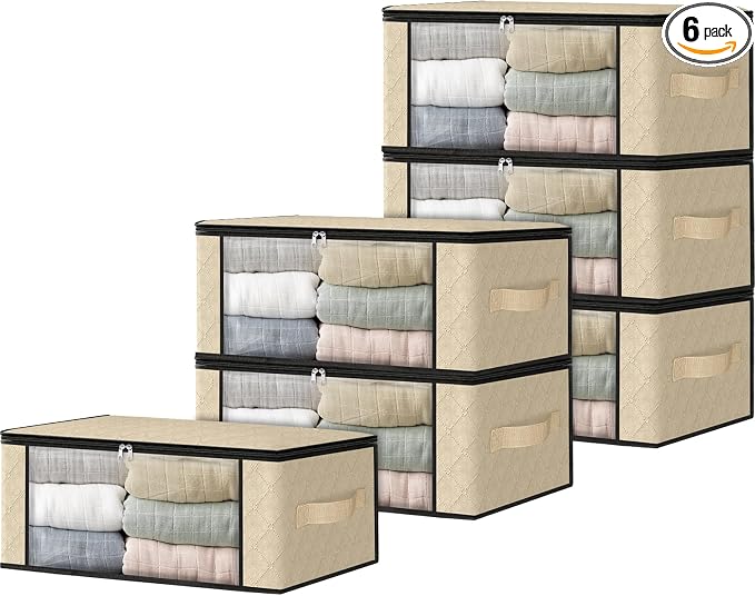 HomeHacks Storage 6-Pack Clothes Organizer Storage Bags Foldable Storage Box by HomeHacks
