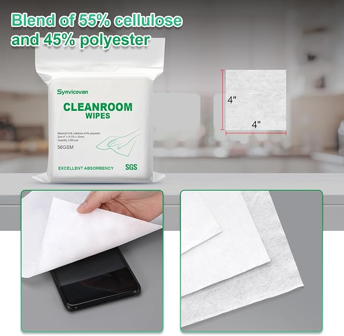 Cleanroom Wipes 4"x4" Lint Free Wipes - Image 3
