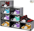 Large Shoe Boxes Clear Plastic Stackable, 8 Pack Drop Side Shoe Storage Boxes by YukuiLLc