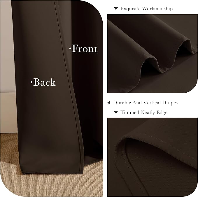 PONY DANCE Blackout Small Curtains 36 inch 2 Panels Set, Room Darkening Short - Image 6