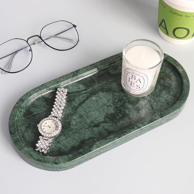 Natural Marble Tray, Oval Vanity Decorative Tray - Image 7