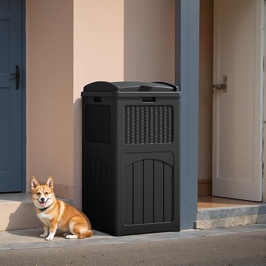 Flamaker 30 Gallon Trash Can, Resin Outdoor Garbage Can - Image 6