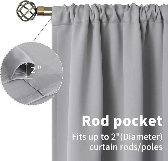 BGment Light Grey Short Curtains 36 Inches Length - Image 5