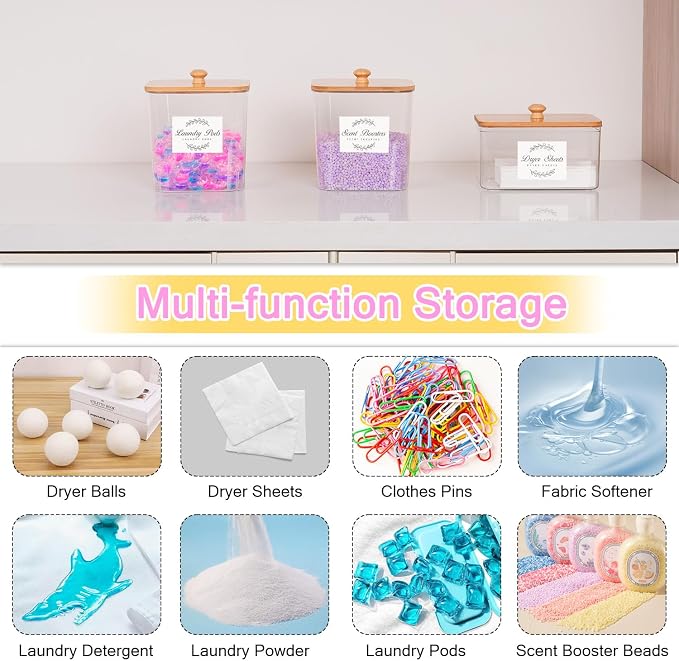 efluky 2 Pack Laundry Pods Container & Dryer Sheet Holder Set, Laundry Pods - Image 6