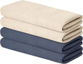 Artoid Mode 100% Cotton Beige Dark Grey Waffle Weave Kitchen Dish Cloths by ArtoidMode