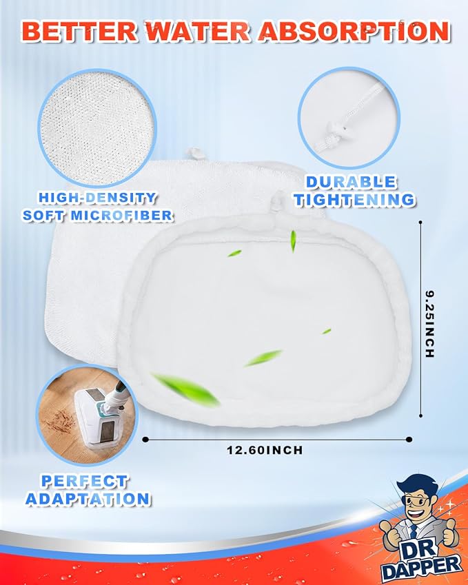 DR DAPPER 2 Pack SMP01 Steam Mop Replacement Pads Compatible - Image 3