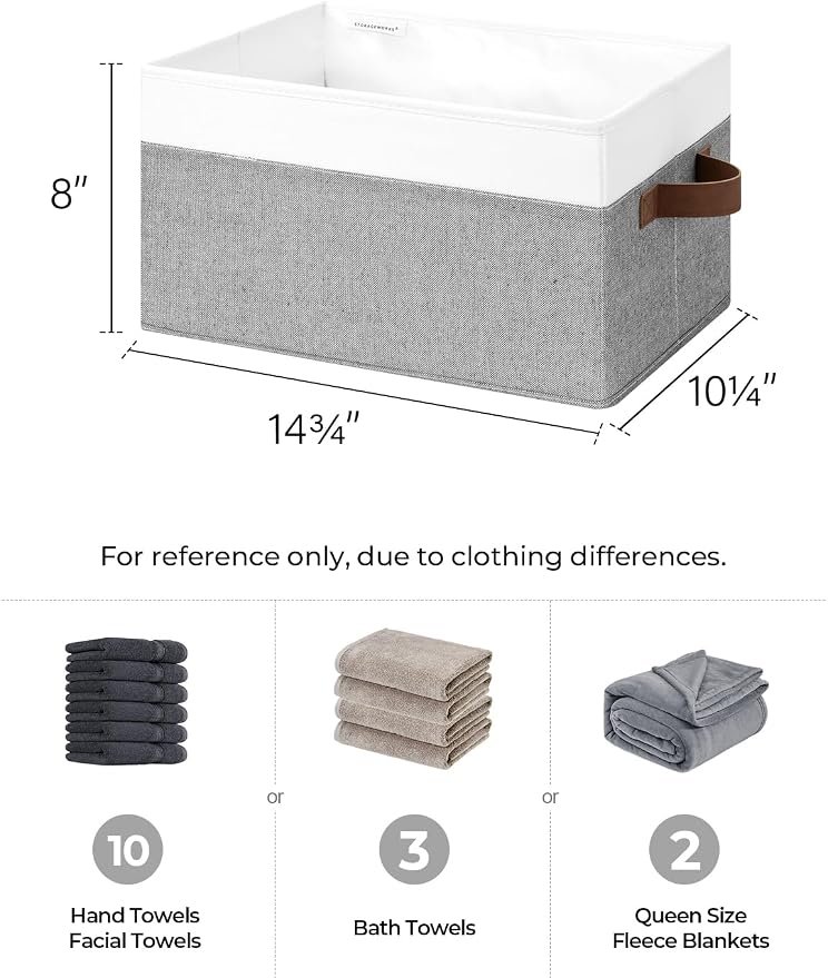 StorageWorks Storage Baskets for Shelves, Foldable Fabric Closet Storage Bins - Image 2