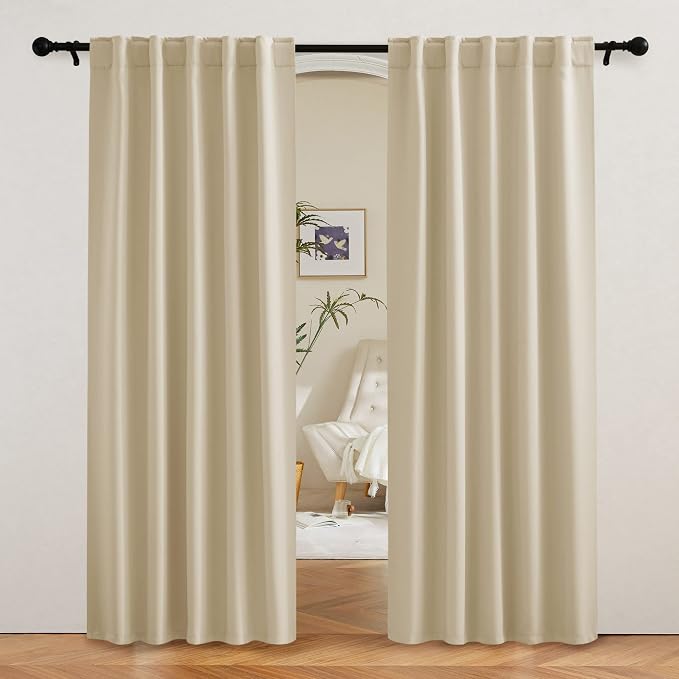 RYB HOME Blackout Curtains 80 inches Long Thermal Insulating Large Window by RYBHOME
