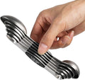Magnetic Measuring Spoons Set of 6 Stainless Steel Dual Sided Stackable Teaspoon by YellRin