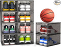 Mitees 10 Pack XX Large Thicken Sturdy Hard Plastic Clear Stackable Shoe by Mitees