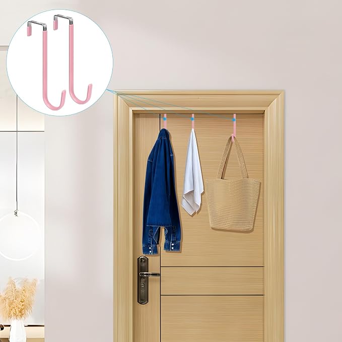 FYY Over The Door Hooks, 4 Pack Upgraded Long Door Hangers Hooks - Image 6