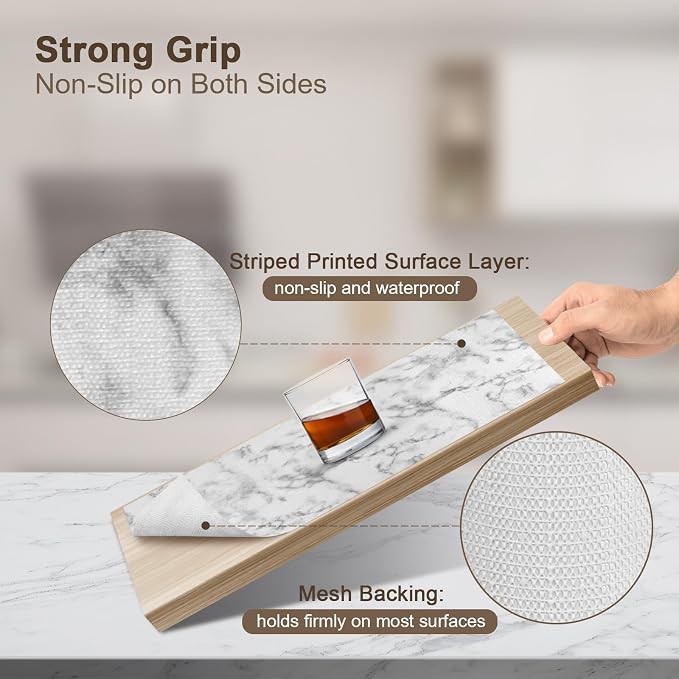 OcePor Non-Adhesive Drawer and Shelf Liner 12IN x 20FT，Non Slip Cabinet and - Image 2