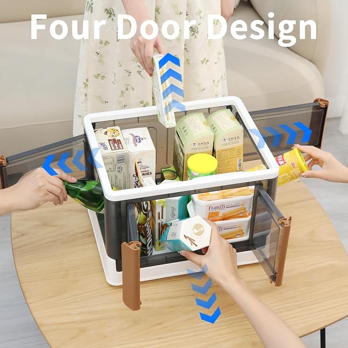 HAIXIN Cube Storage Bins with Lids, organization and storage with 4 Doors - Image 2