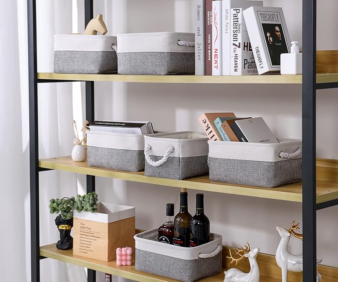 Storage Baskets 12x8x5 inch 10 Pack Fabric Baskets Foldable Storage Bins - Image 5