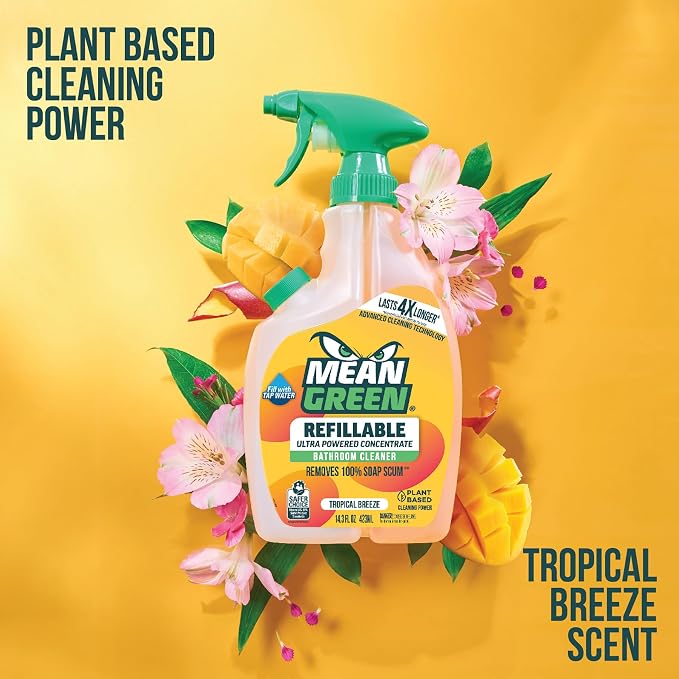 Mean Green Refillable Ultra Powered CONCENTRATE Bathroom Cleaner, Tropical - Image 6