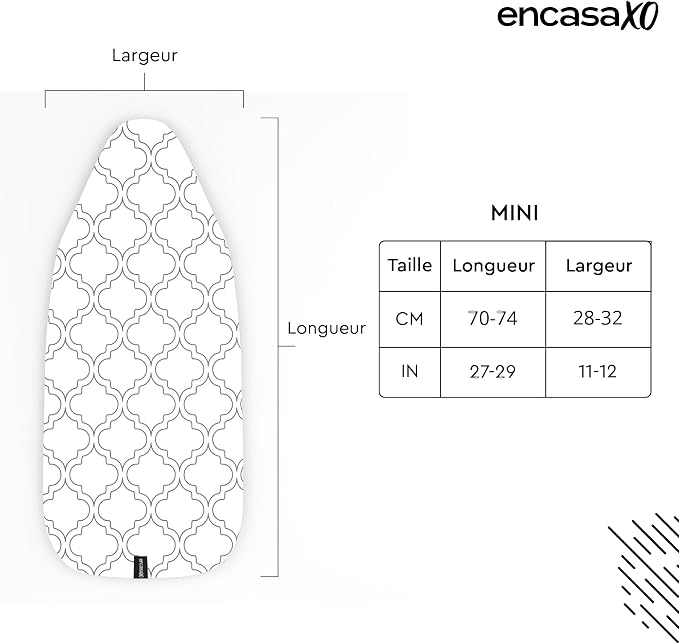 Encasa XO Ironing Board Cover and Pad 28"x12" - Image 3