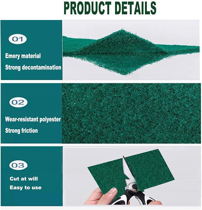 12 Pcs/Pack Green Heavy Duty Scouring Pads Reusable Household ScrubPads - Image 8