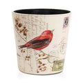 PU Leather Small Trash Can Wastebasket, Round Garbage Container Basket by Unknown