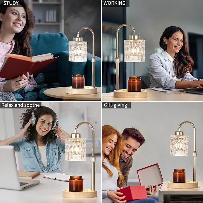 Gold Candle Warmer Lamp with Dimmer and Timer, Home Decor Lamp - Image 5