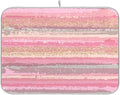 Pink Gold Stripe Dish Drying Mat by Wamika