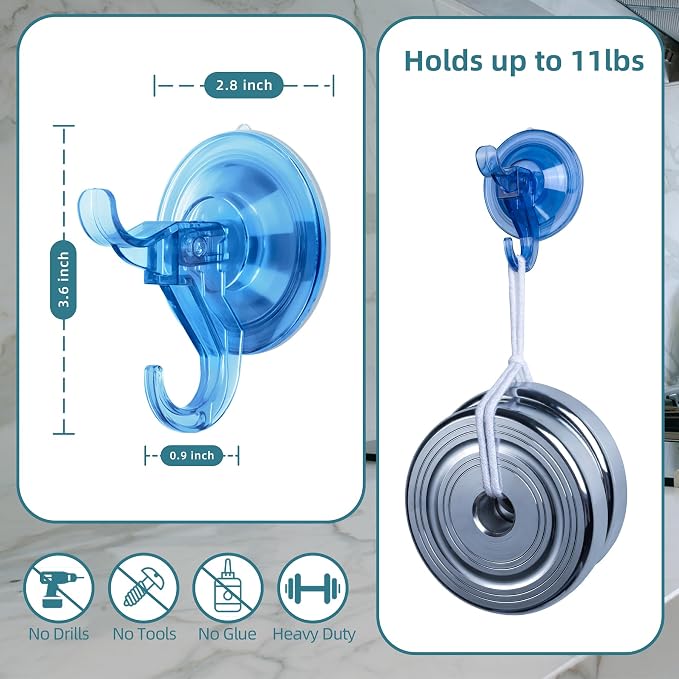 Antimbee Suction Hooks, 5 Pack Clear Hanger, Removable Small Suction Cups - Image 3