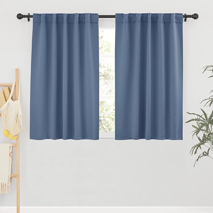 RYB HOME Blackout Curtains for Bathroom, Room Darkening Small Window Decor by RYBHOME