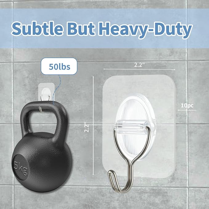 Adhesive Wall Hooks No Damage, Stick On Hooks - Image 2