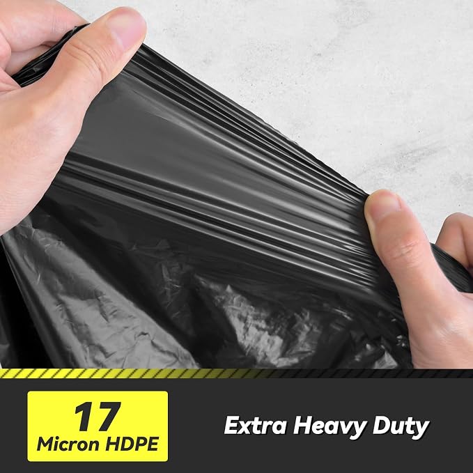 100 Count 17 Micron Extra Heavy Duty 4 Gallon Trash Bags, Sturdy & - Image 3