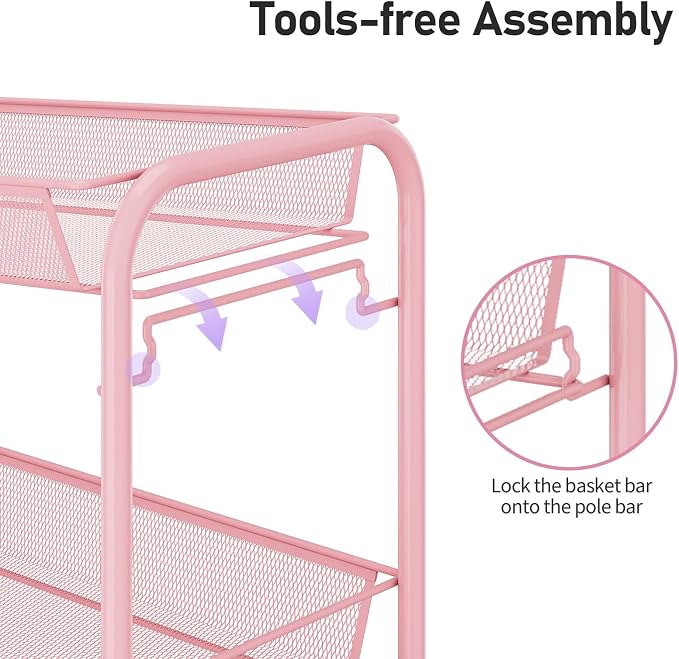 TOOLF 3 Tier Rolling Utility Cart - Image 3