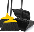Indoor/Outdoor Heavy Duty Broom and Dustpan Set, Upright Plastic Commercial by KeFanta